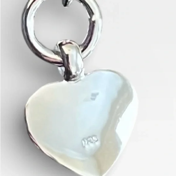 Ferroni Designer Italian Sterling Silver Rhodium Plated Heart Drop Earrings - Picture 3 of 6